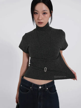 Reva Angora Turtleneck Short Sleeve T-shirt