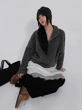 Iru Half-Zip Wool Knit
