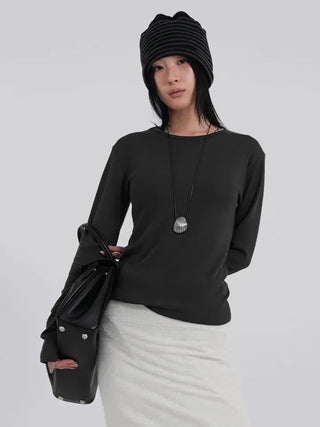May Comfort Semi-Loose Basic Long Sleeve Tee