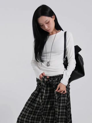 May Comfort Semi-Loose Basic Long Sleeve Tee