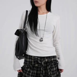 May Comfort Semi-Loose Basic Long Sleeve Tee
