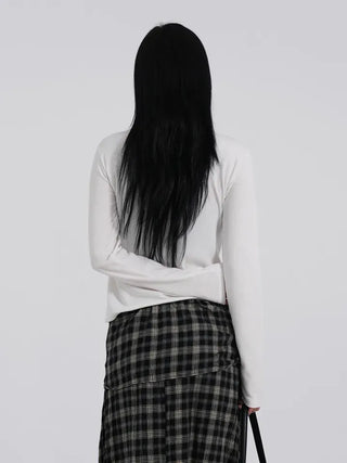 May Comfort Semi-Loose Basic Long Sleeve Tee