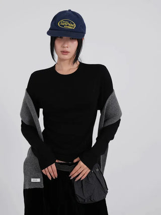 May Comfort Semi-Loose Basic Long Sleeve Tee