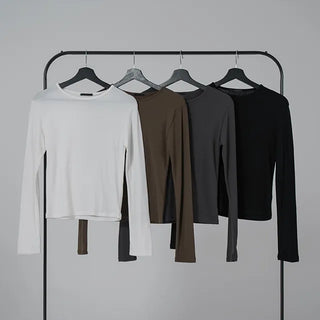 May Comfort Semi-Loose Basic Long Sleeve Tee