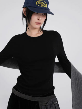 May Comfort Semi-Loose Basic Long Sleeve Tee