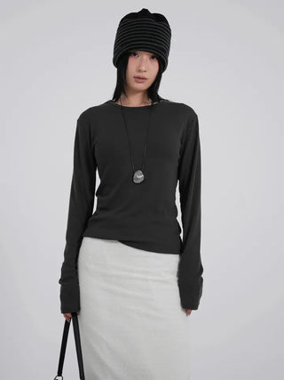 May Comfort Semi-Loose Basic Long Sleeve Tee