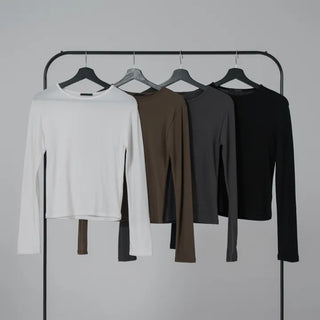 May Comfort Semi-Loose Basic Long Sleeve Tee