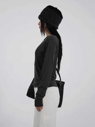May Comfort Semi-Loose Basic Long Sleeve Tee