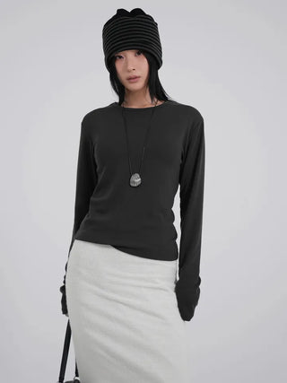 May Comfort Semi-Loose Basic Long Sleeve Tee