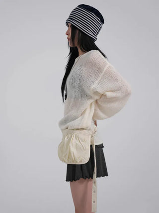 MIC See-through Rolling Long Sleeve Knit