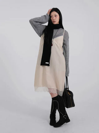 MIC See-through Rolling Long Sleeve Knit