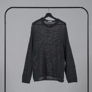 MIC See-through Rolling Long Sleeve Knit