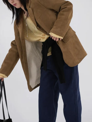 Demin Suede Shearling Mustang Jacket