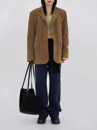 Demin Suede Shearling Mustang Jacket
