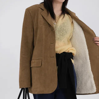 Demin Suede Shearling Mustang Jacket