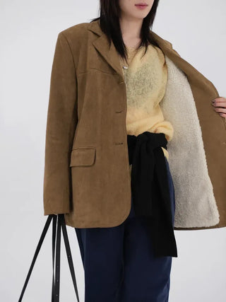 Demin Suede Shearling Mustang Jacket