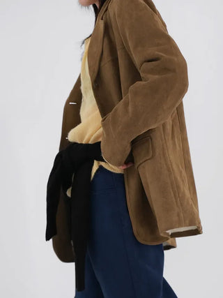 Demin Suede Shearling Mustang Jacket