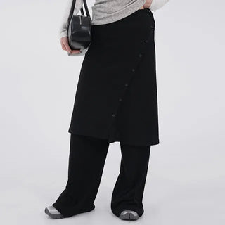 Ranun Diagonal Button Skirt & Long Pants