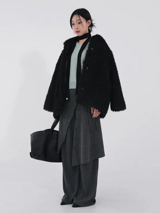Ranun Diagonal Button Skirt & Long Pants