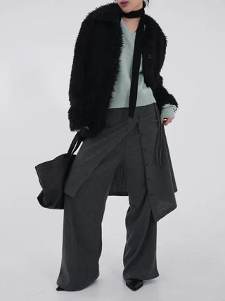 Ranun Diagonal Button Skirt & Long Pants