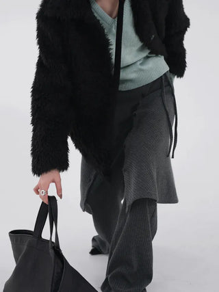 Ranun Diagonal Button Skirt & Long Pants