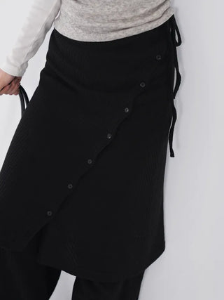 Ranun Diagonal Button Skirt & Long Pants