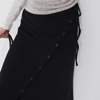 Ranun Diagonal Button Skirt & Long Pants