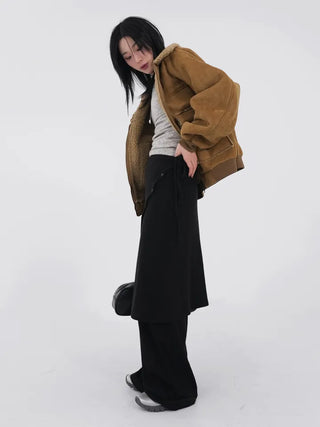 Ranun Diagonal Button Skirt & Long Pants