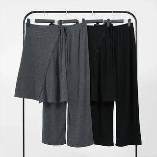 Ranun Diagonal Button Skirt & Long Pants