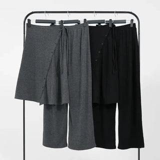 Ranun Diagonal Button Skirt & Long Pants