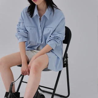 Pre-two-pocket cotton shirt