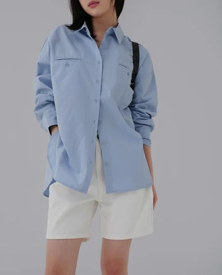 Pre-two-pocket cotton shirt