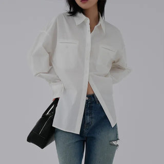 Pre-two-pocket cotton shirt