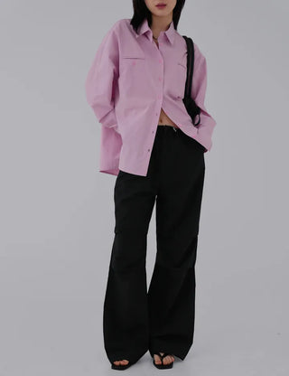 Pre-two-pocket cotton shirt