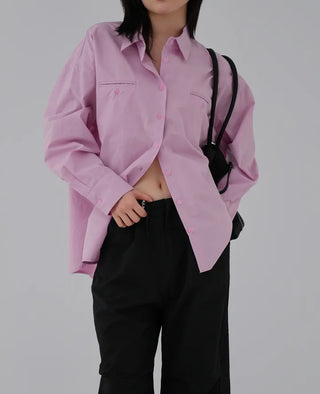 Pre-two-pocket cotton shirt