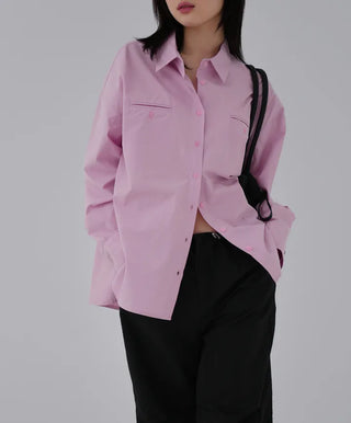 Pre-two-pocket cotton shirt