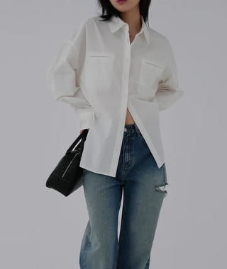 Pre-two-pocket cotton shirt