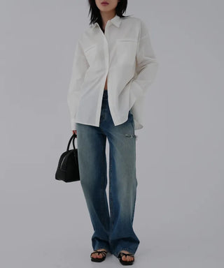 Pre-two-pocket cotton shirt