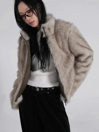 Soen Asymmetrical Shoulder Cutoff Ribbed Slim Knit