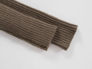 Soen Asymmetrical Shoulder Cutoff Ribbed Slim Knit