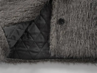 Rue Flat Collar Hairy Wool Short Coat
