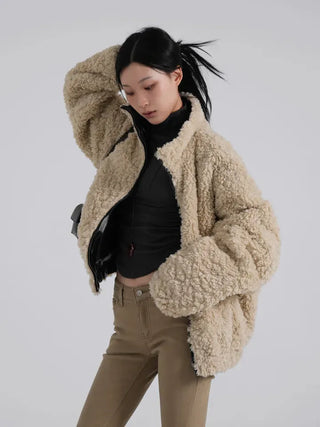 Luke Reversible Glossy Leather Fur Jumper