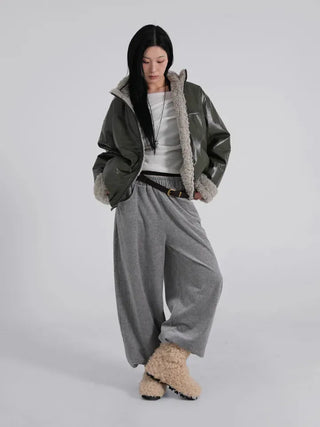 Luke Reversible Glossy Leather Fur Jumper