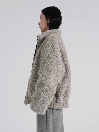 Luke Reversible Glossy Leather Fur Jumper