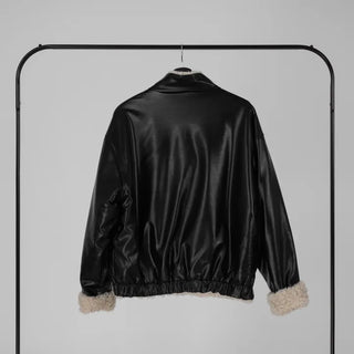 Luke Reversible Glossy Leather Fur Jumper