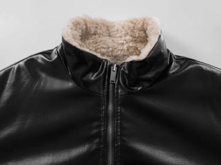 Luke Reversible Glossy Leather Fur Jumper