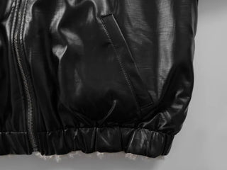 Luke Reversible Glossy Leather Fur Jumper