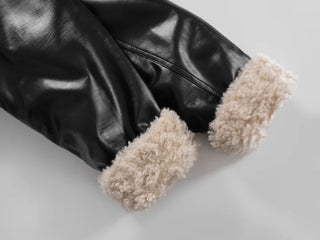 Luke Reversible Glossy Leather Fur Jumper