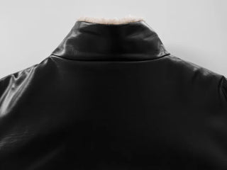 Luke Reversible Glossy Leather Fur Jumper