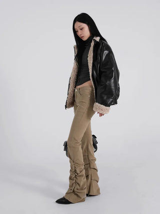 Luke Reversible Glossy Leather Fur Jumper